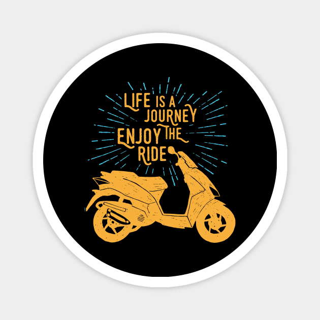 Life is a journey Enjoy the Ride Distress Quote Gift Magnet by BadDesignCo